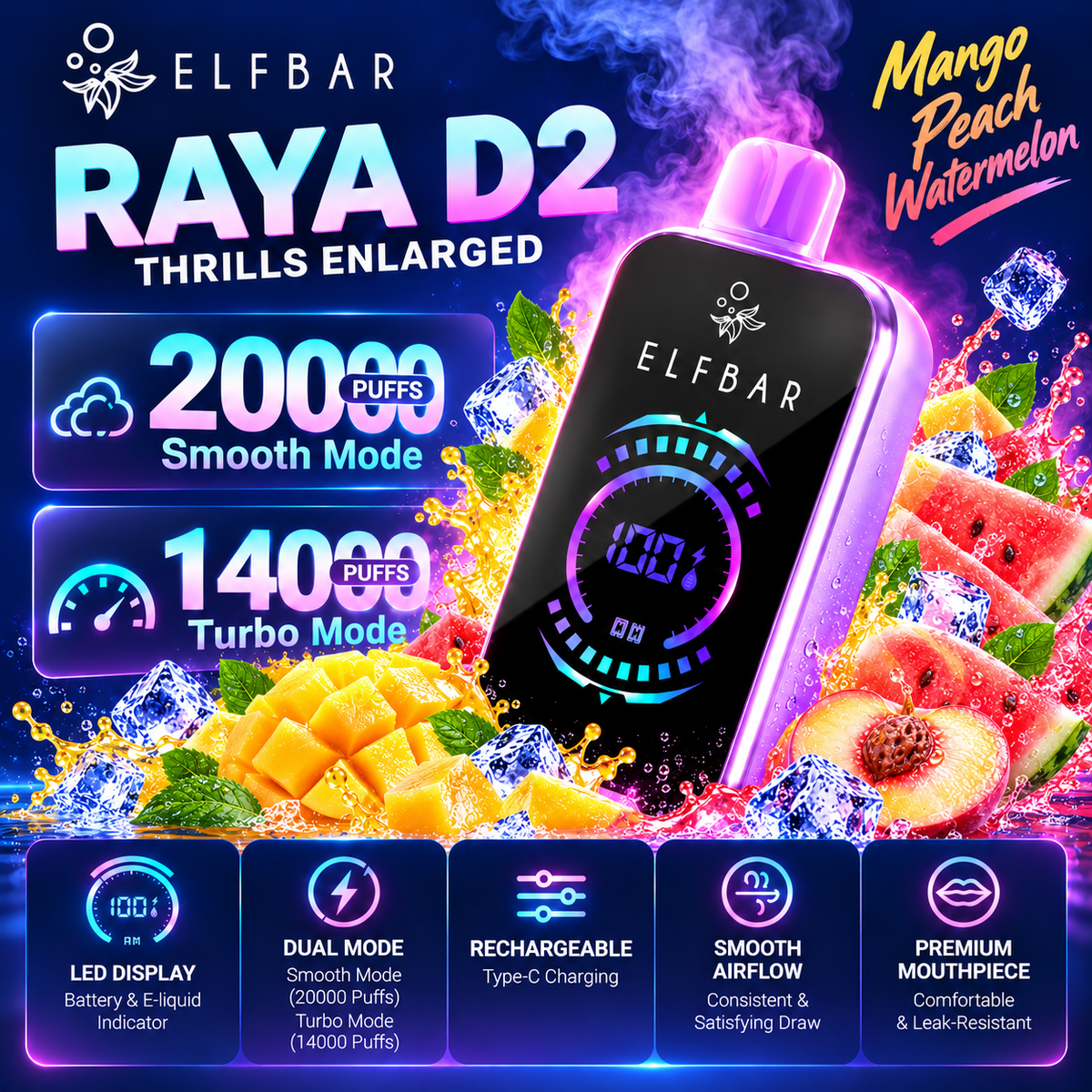 Elf bar Raya d2 20000 Puffs